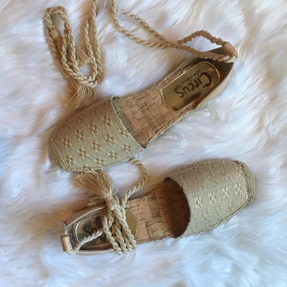 Sam Edelman Lenora Tie Up Espadrilles Sandals 9 - Picture 5 of 6